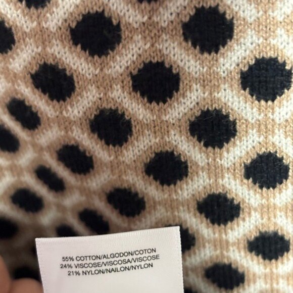 Anne Klein Hoodie Size M Geometric Black Tan Beige New - Picture 7 of 8